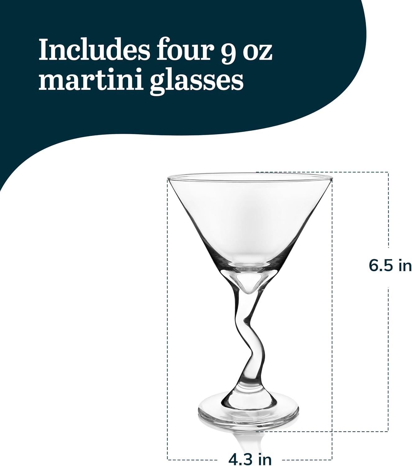 Libbey Libbey Z-Stem 9.25 oz. Martini Glasses (Set of 4)
