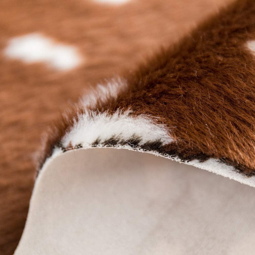 Faux Deer Rug Cowhide Rug Animal Rug Deer Print Faux Cow Hide Western Area Rug Sika Deer Animals Mat Carpet for Home Living Room 5x6ft