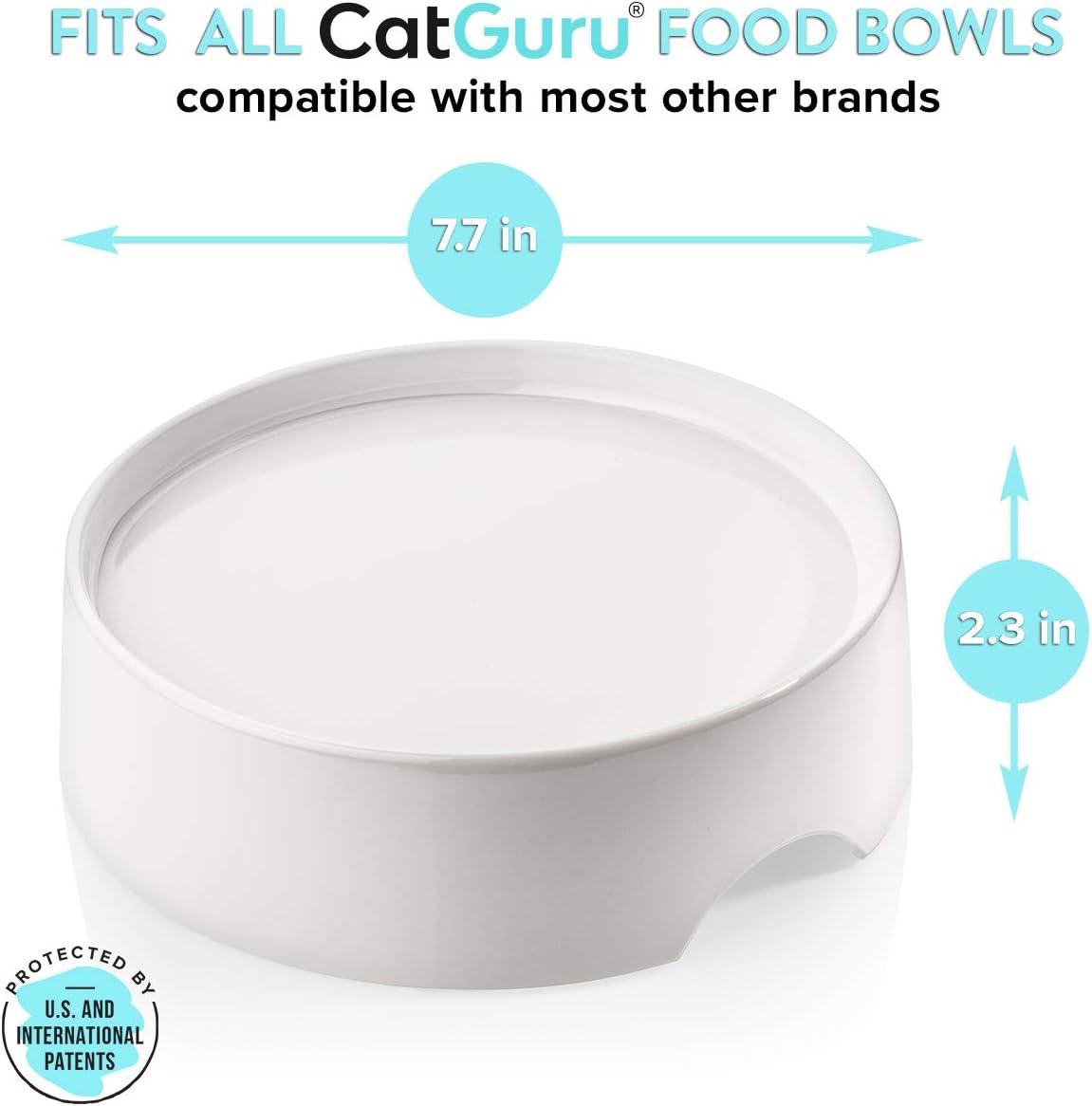 CatGuru Food Table for Cat Bowl, Marshmallow