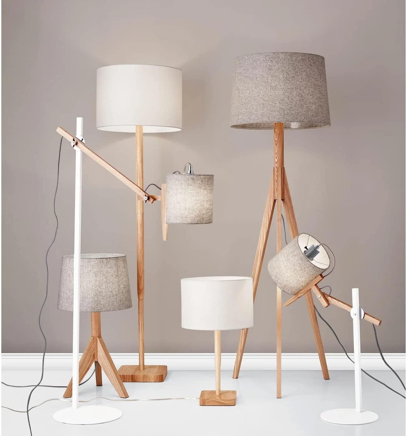 Adesso Eden Floor Lamp, Walnut Rubberwood