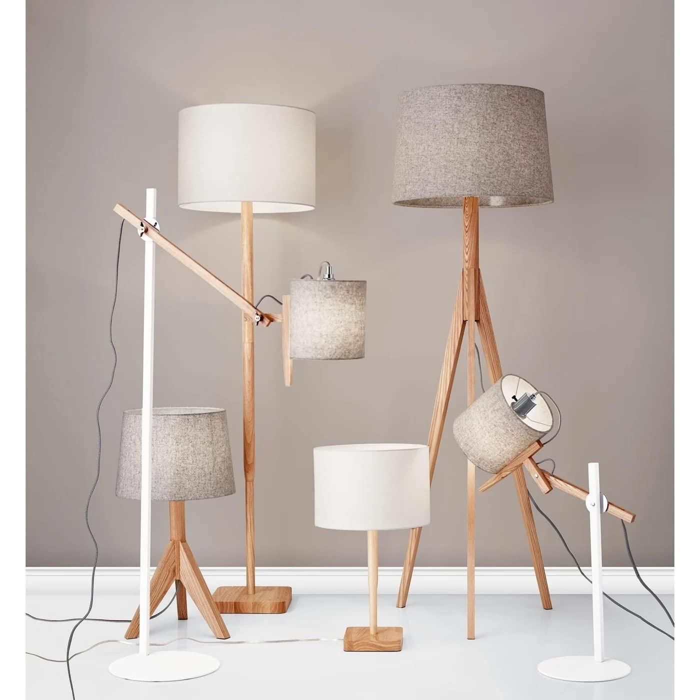 Adesso Eden Floor Lamp, Walnut Rubberwood