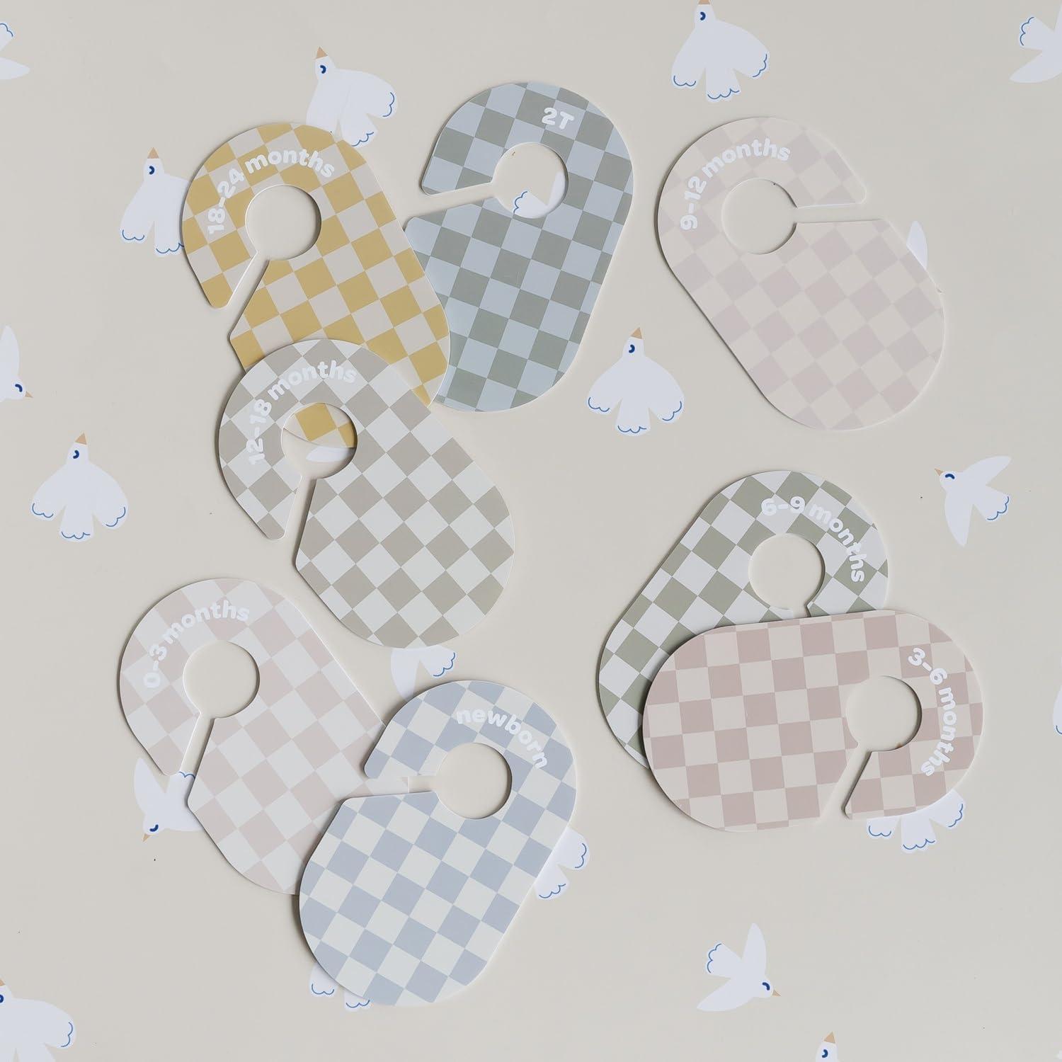 3 Sprouts 3 Sprouts Baby Closet Dividers (Newborn To 24 Months) – Pack Of 8 - Checkerboard