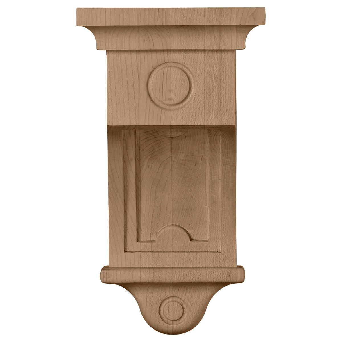 Ekena Millwork 5"W x 5"D x 9"H Arts and Crafts Corbel, Rubberwood