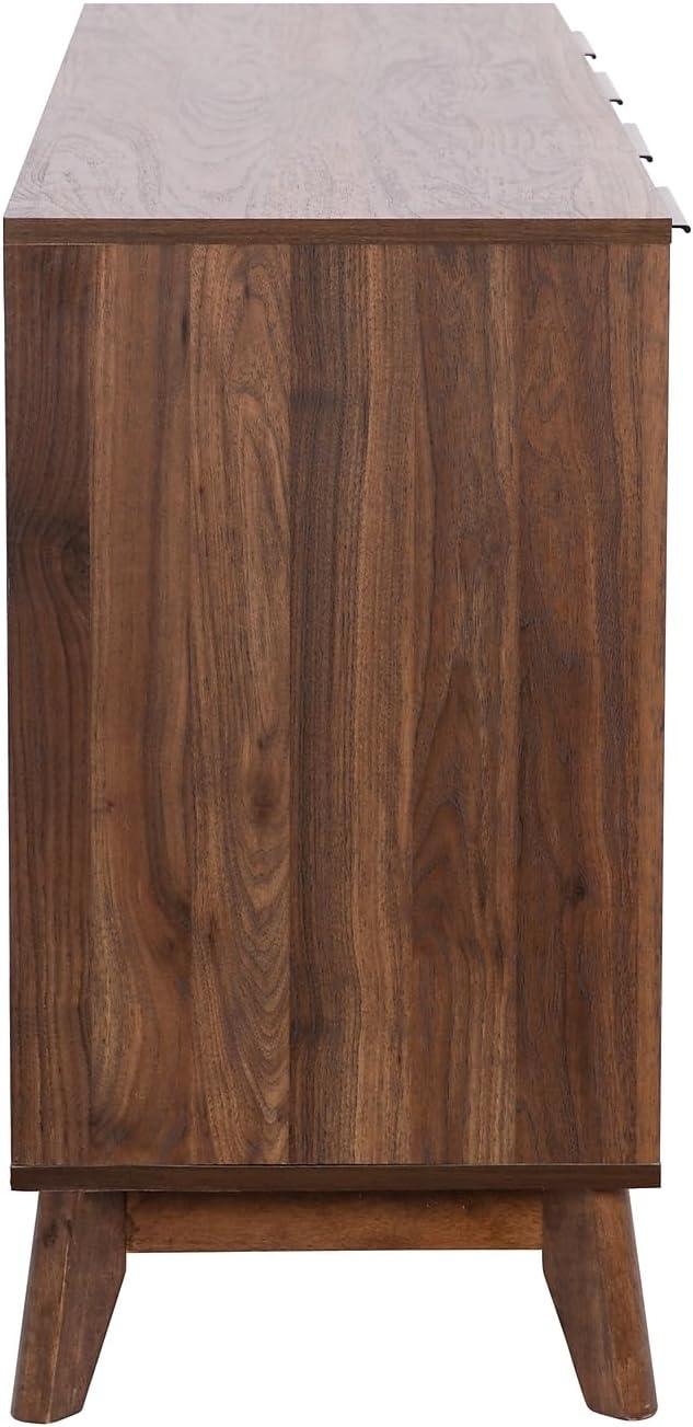 Flash Furniture 60" Buffet Cabinet with 4 Soft Close Doors and Adjustable Shelves - Dark Walnut