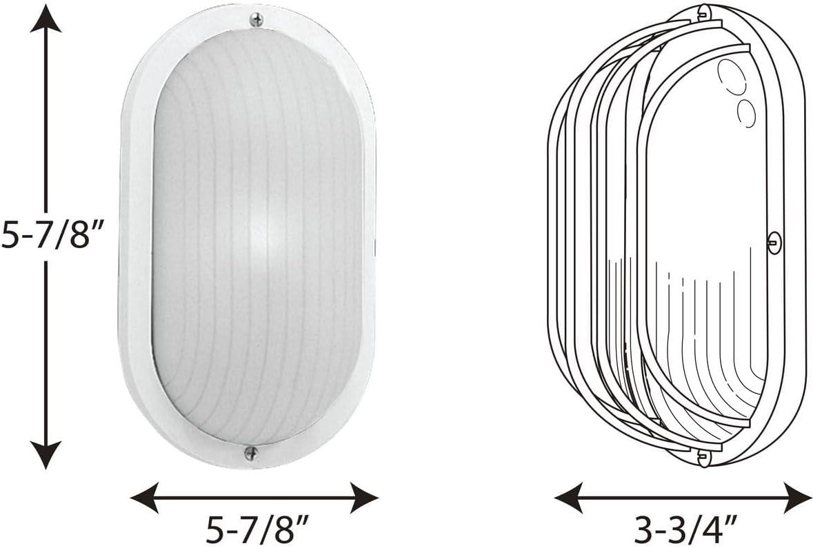 Progress Lighting, Bulkhead Collection, 1-Light Wall/Ceiling Mount, White, Polycarbonate Shade
