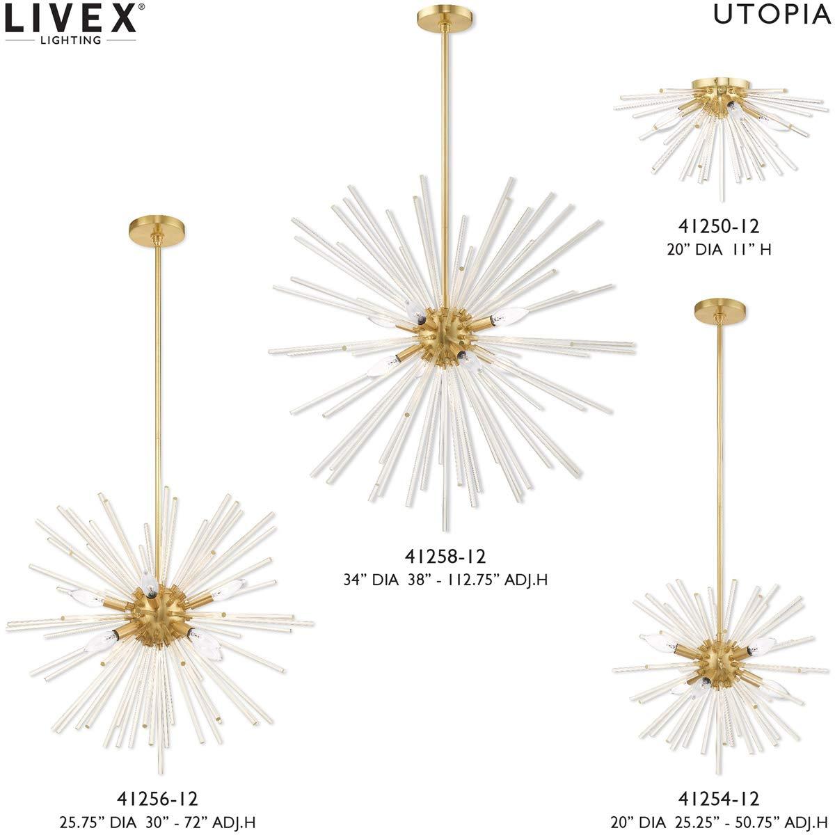 Livex Lighting Utopia 4 - Light Flush Mount in  Satin Brass