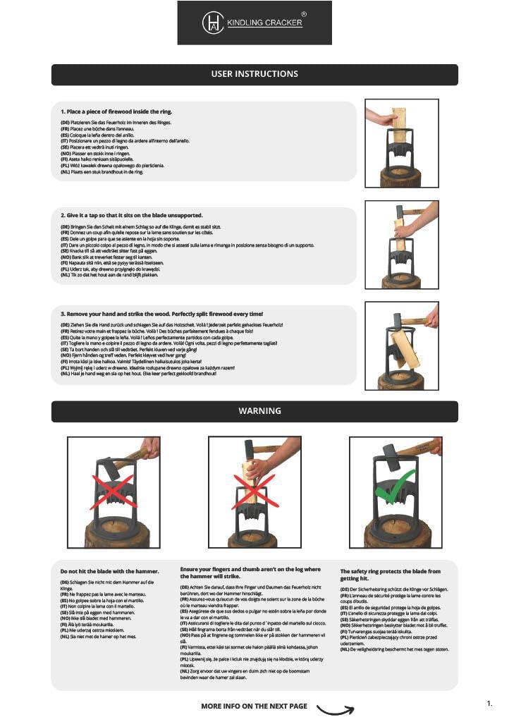 Kindling Cracker 118995 High Quality Manual Cast Iron X-Large Firewood Splitter