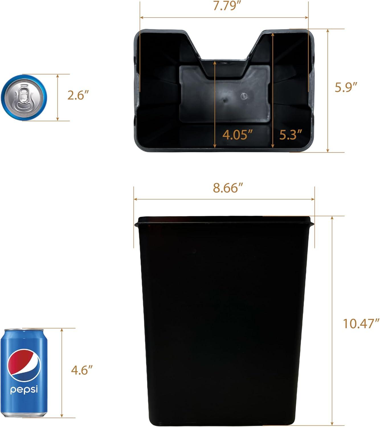 SunnyPoint Trash Can with Plastic Inner Bucket 1.58 Gallon White (YH-6LTCAN-W)