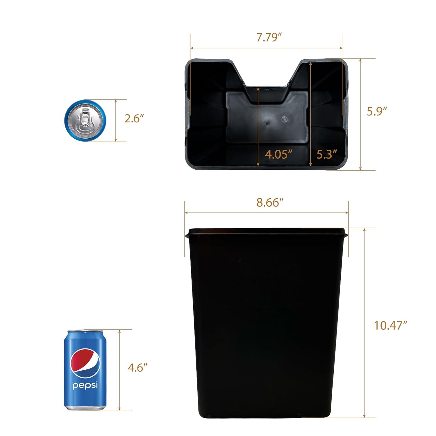 SunnyPoint Trash Can with Plastic Inner Bucket 1.58 Gallon White&Gold (YH-6LTCAN-WGD)