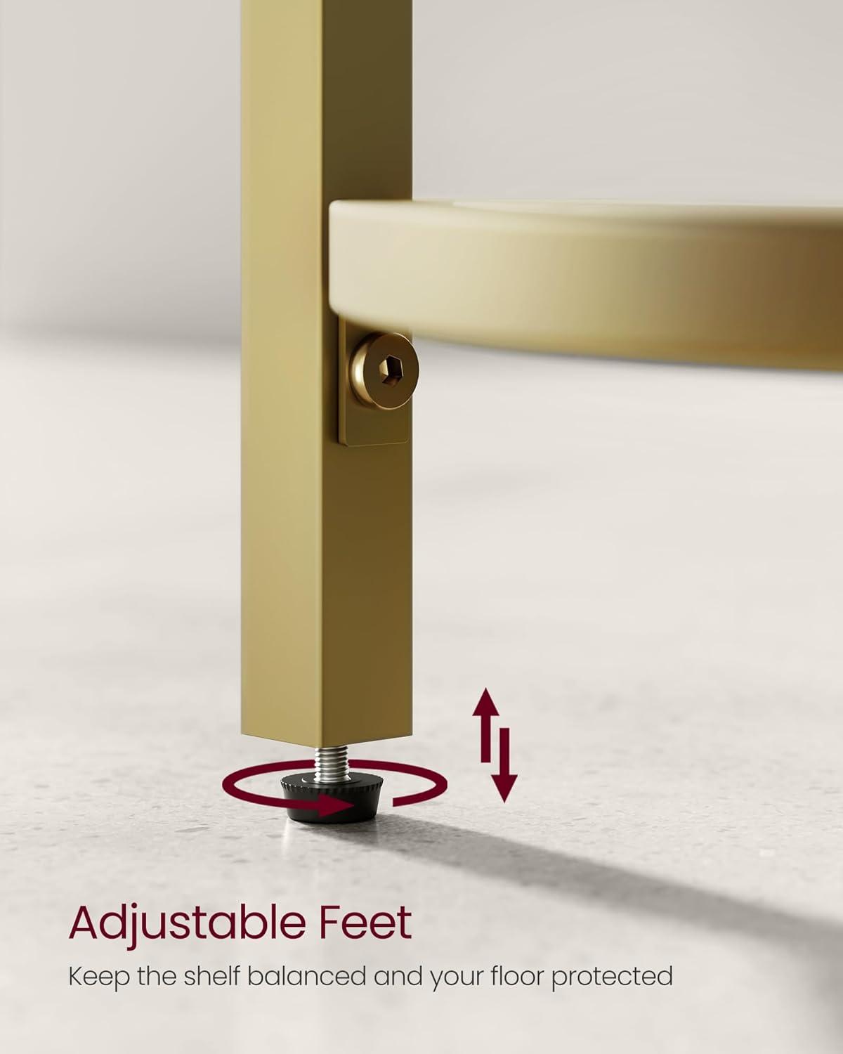 HOOBRO 5-Tier Corner Shelf Stand, Black Corner Bookshelf, Tempered Glass Shelves, Bathroom Organizer, Corner Plant Stand, for Living Room, Study, Balcony, Home Office, Modern Style, Black BK15CJ01