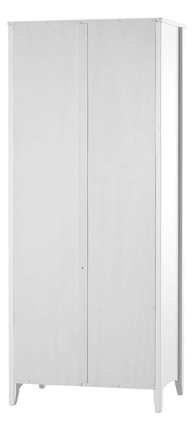 Camaflexi 72” Shaker Style 6-Shelf Wooden Bookcase Closed Back Storage Shelf, White