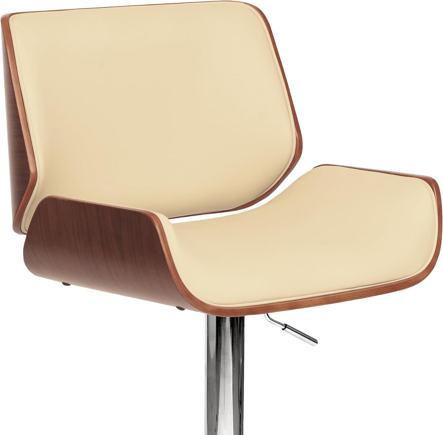 London Swivel Barstool Cream/Walnut - Armen Living