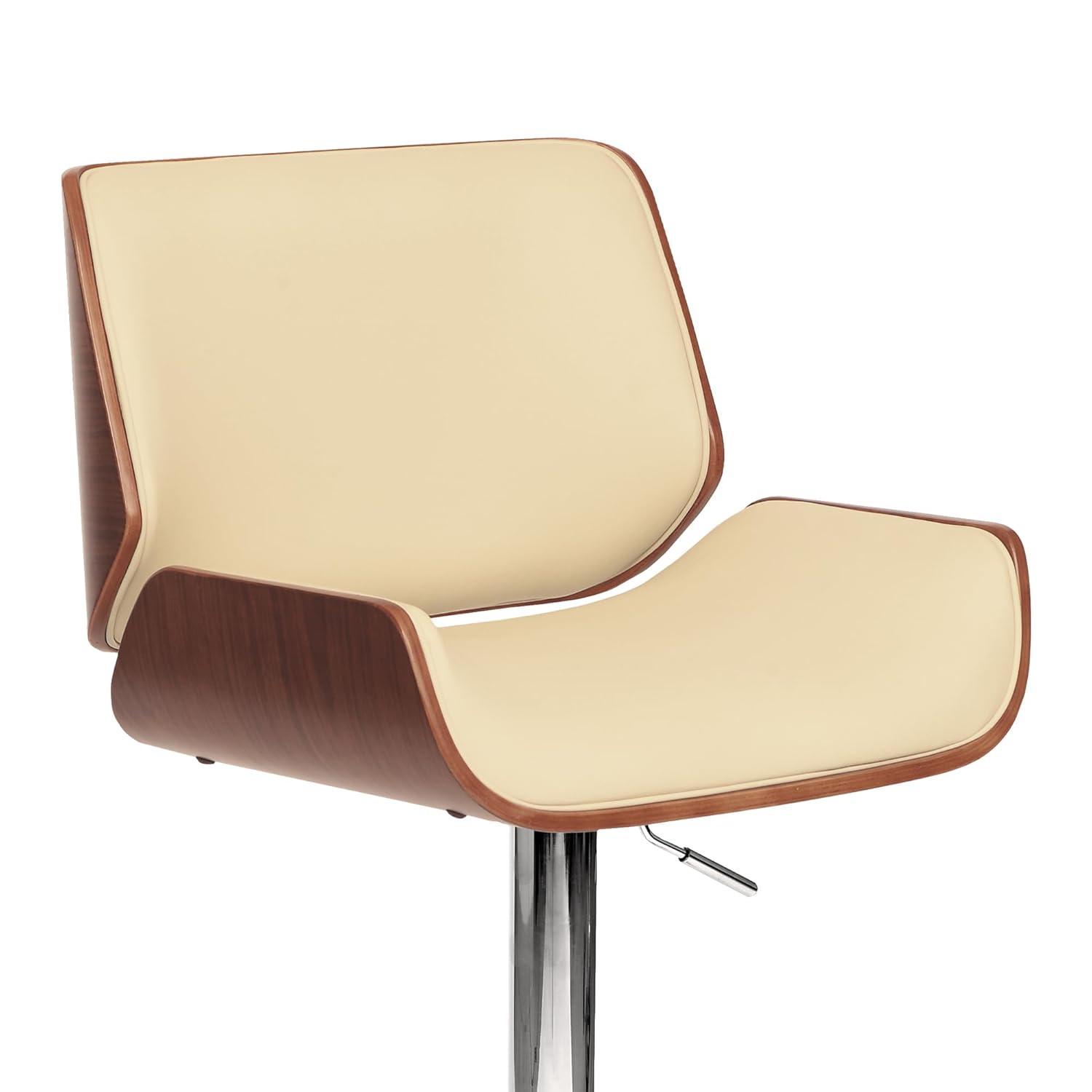 London Swivel Barstool Cream/Walnut - Armen Living