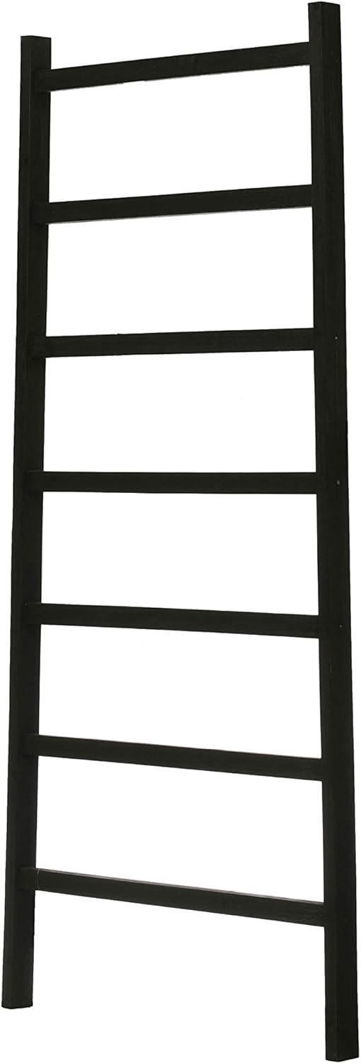 64" H Decorative Fir Wood Ladder with 7 Rungs