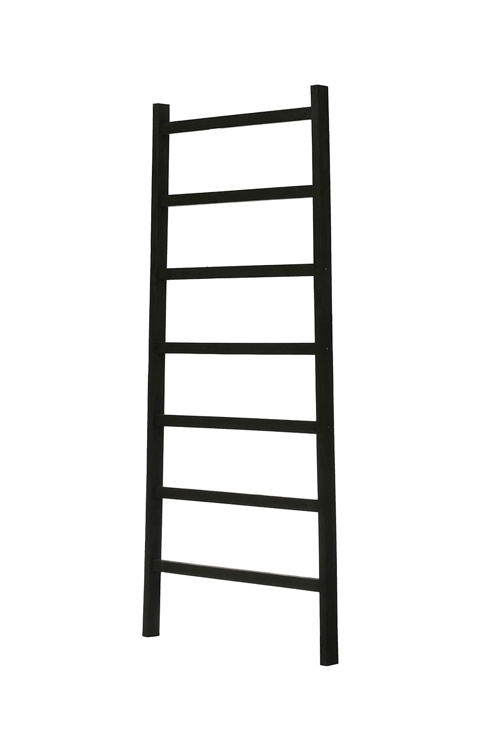 64" H Decorative Fir Wood Ladder with 7 Rungs
