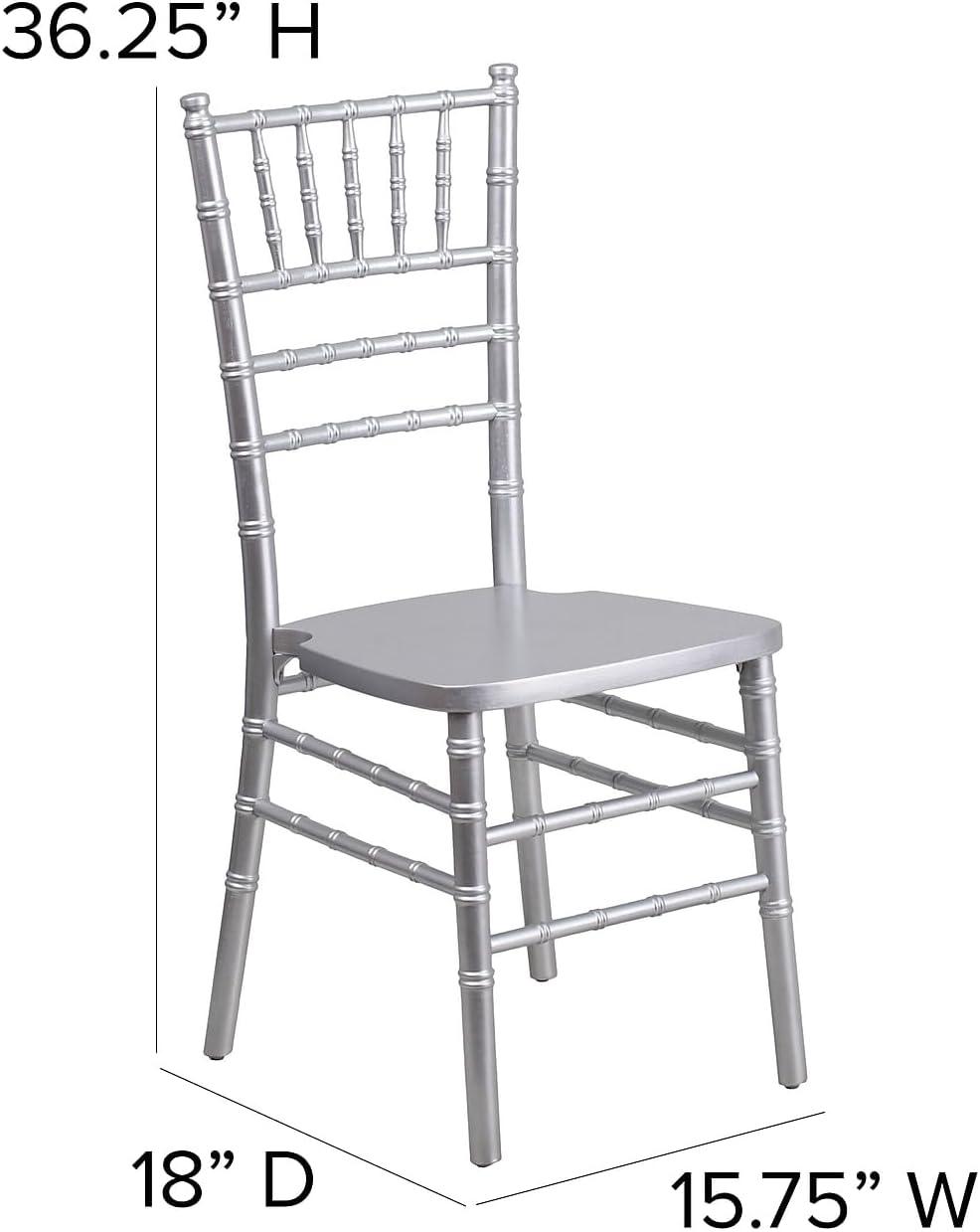 Elegant Silver Wood Chiavari Banquet Chair