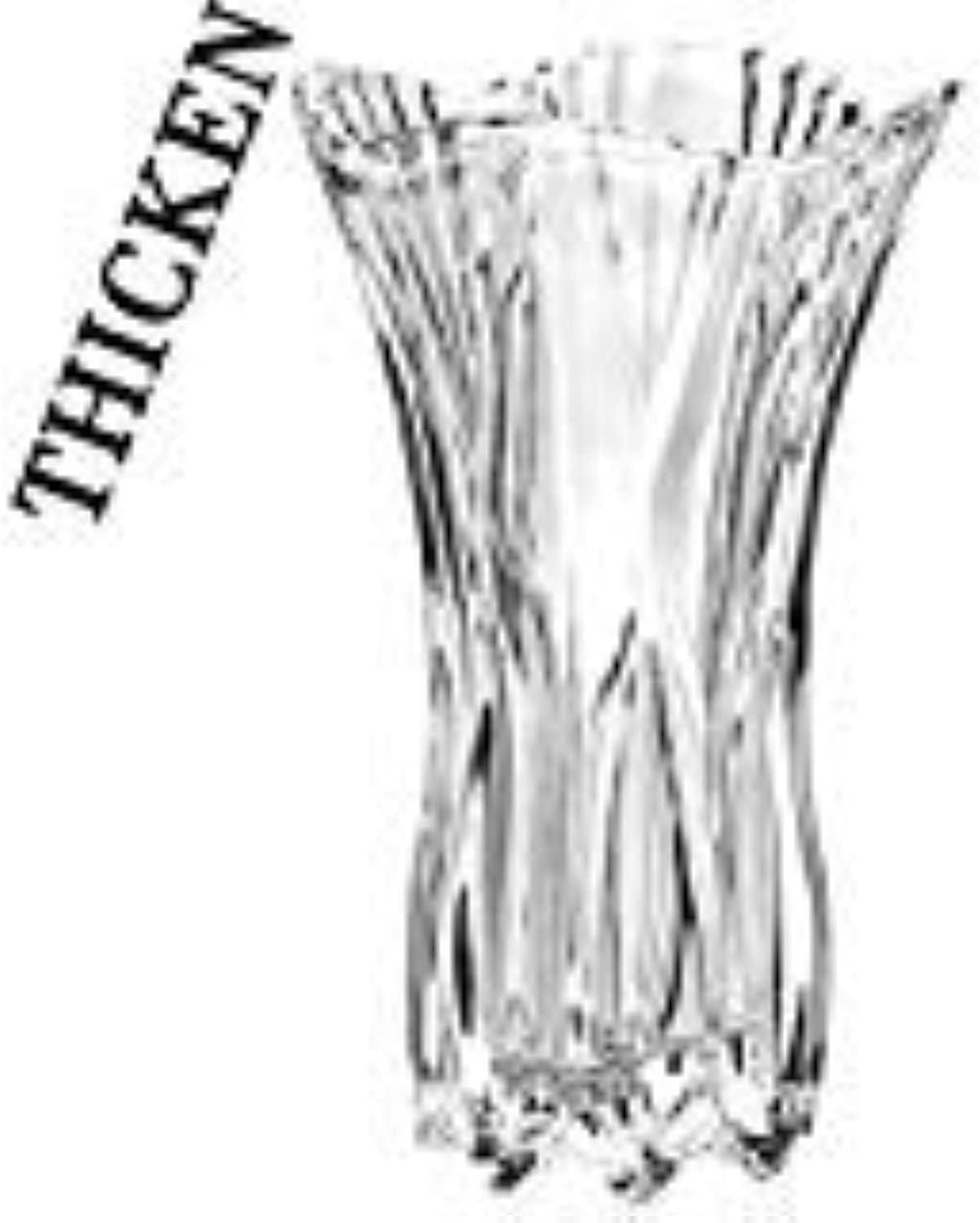 YISHENGRONG Flower Vase Large Size Phoenix Tail Shape Thickened Crystal Glass for Home Decor, Wedding or Gift - 9.5" High x4.5 Wide,with Color Box