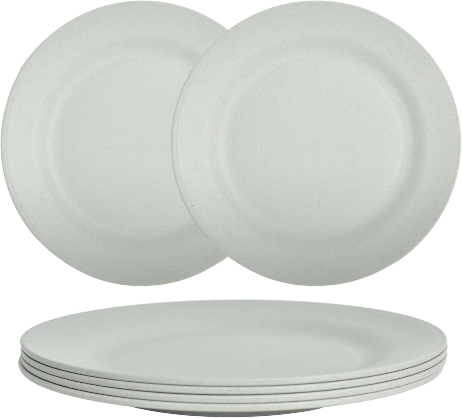 Juvale 6 Pack Unbreakable & Sturdy Wheat Straw Dinner Plates for Kids & Adults, Beige, 9 in