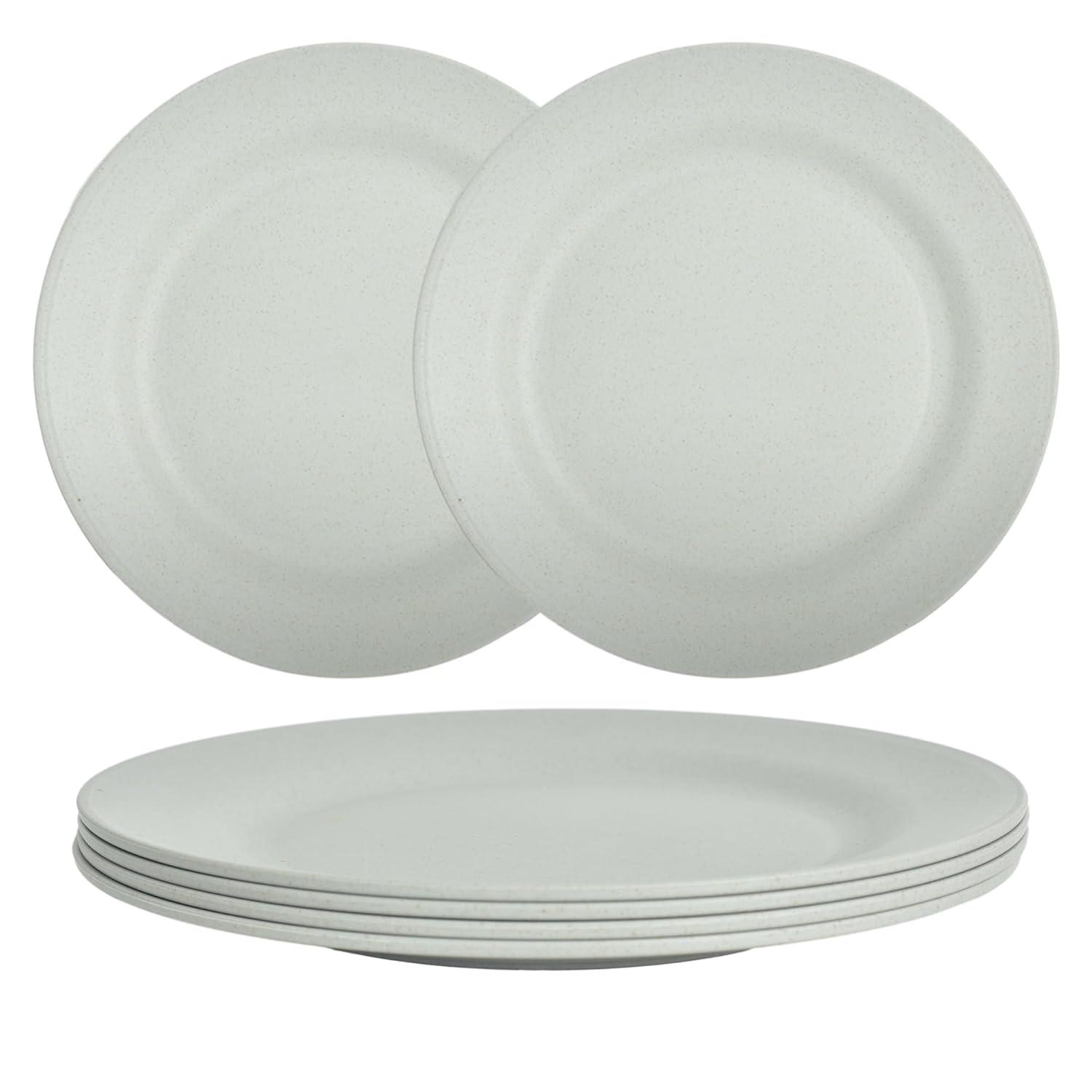 Juvale 6 Pack Unbreakable & Sturdy Wheat Straw Dinner Plates for Kids & Adults, Beige, 9 in