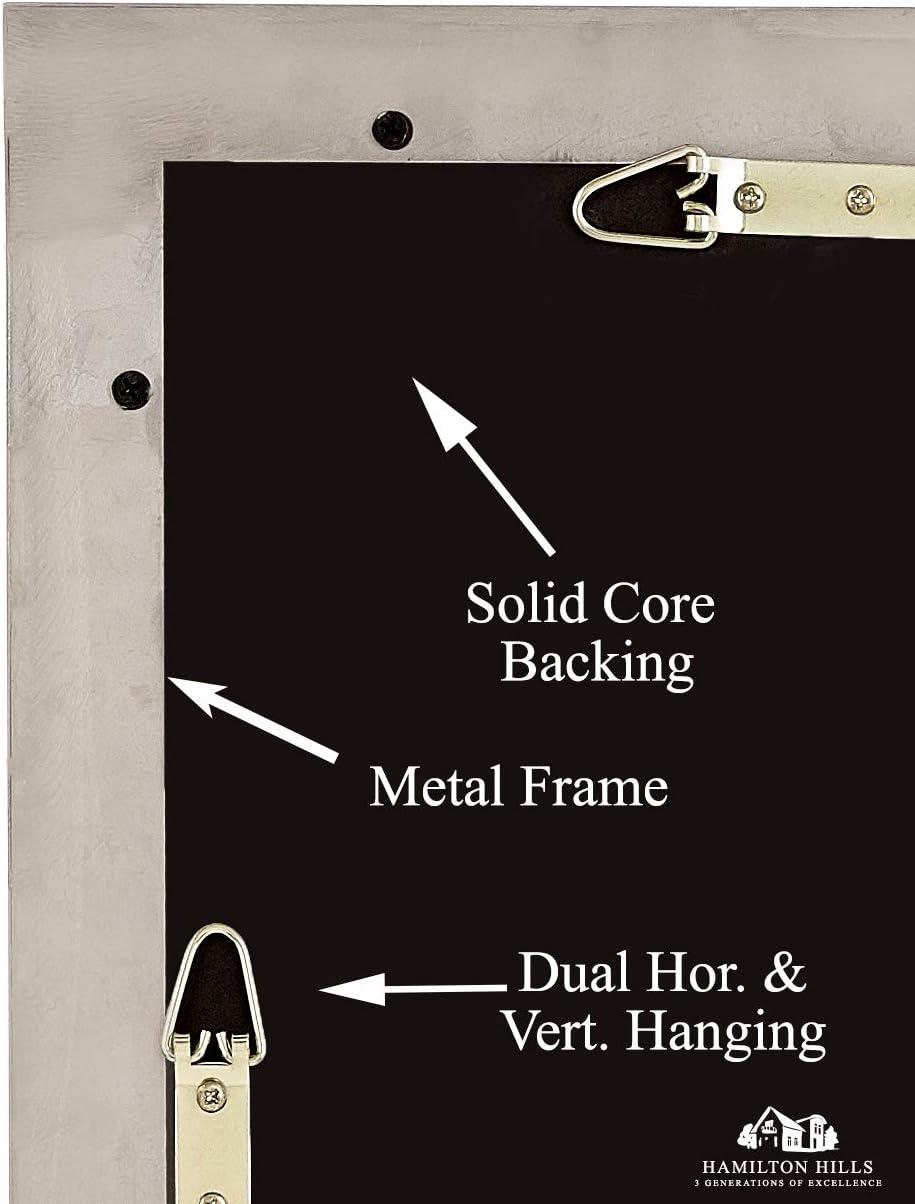 Hamilton Hills 24x36" Black Metal Frame Bathroom Mirror | Rectangular Vanity | 2" Deep | Hangs Both Ways