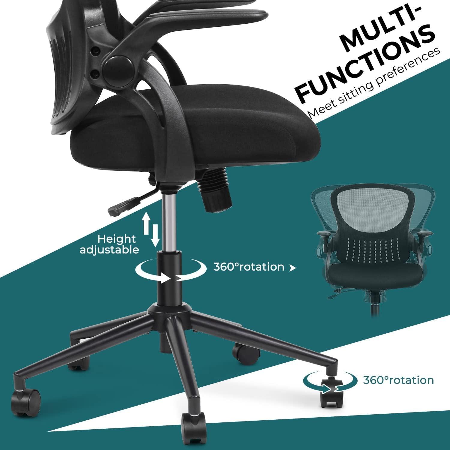 ErgoFlex Black Mesh Adjustable Office Chair with Lumbar Support