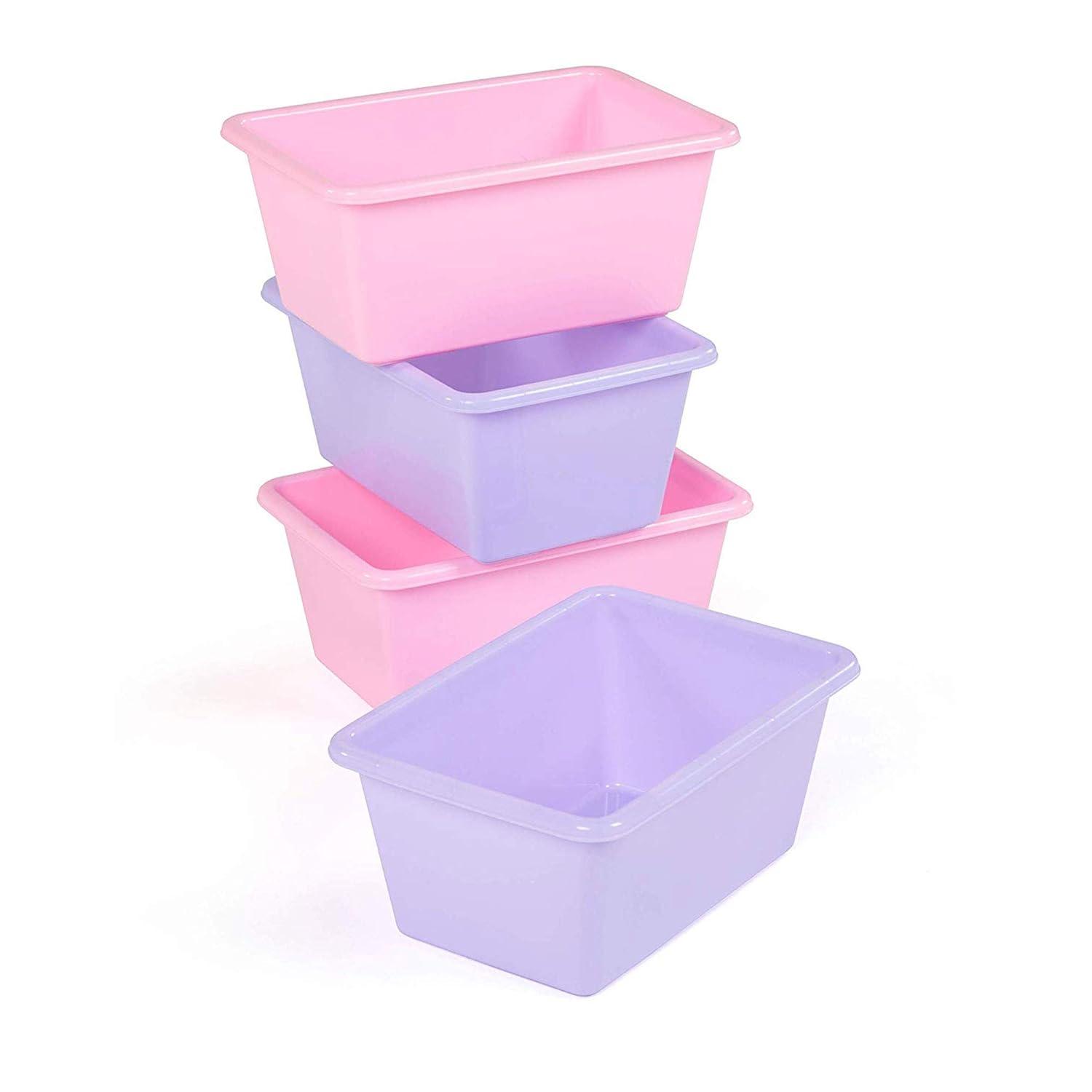 Humble Crew Standard Plastic Storage Bins, Set of 4, Pink/Purple