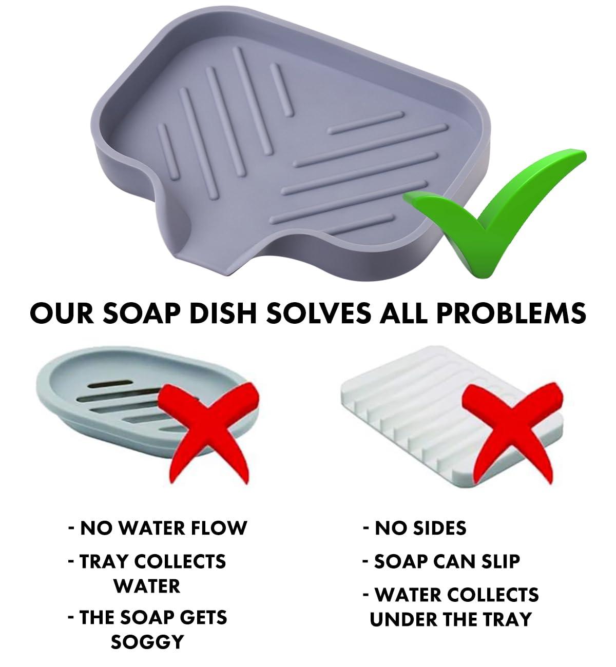 2 PCS Premium Black Self-Draining Soap Bar Holder - Elegant Soap Dish for Shower & Bathroom Use - Versatile Soap Dishes for Bar Soap - Durable Soap Holder & Bathroom Soap Dish Solution