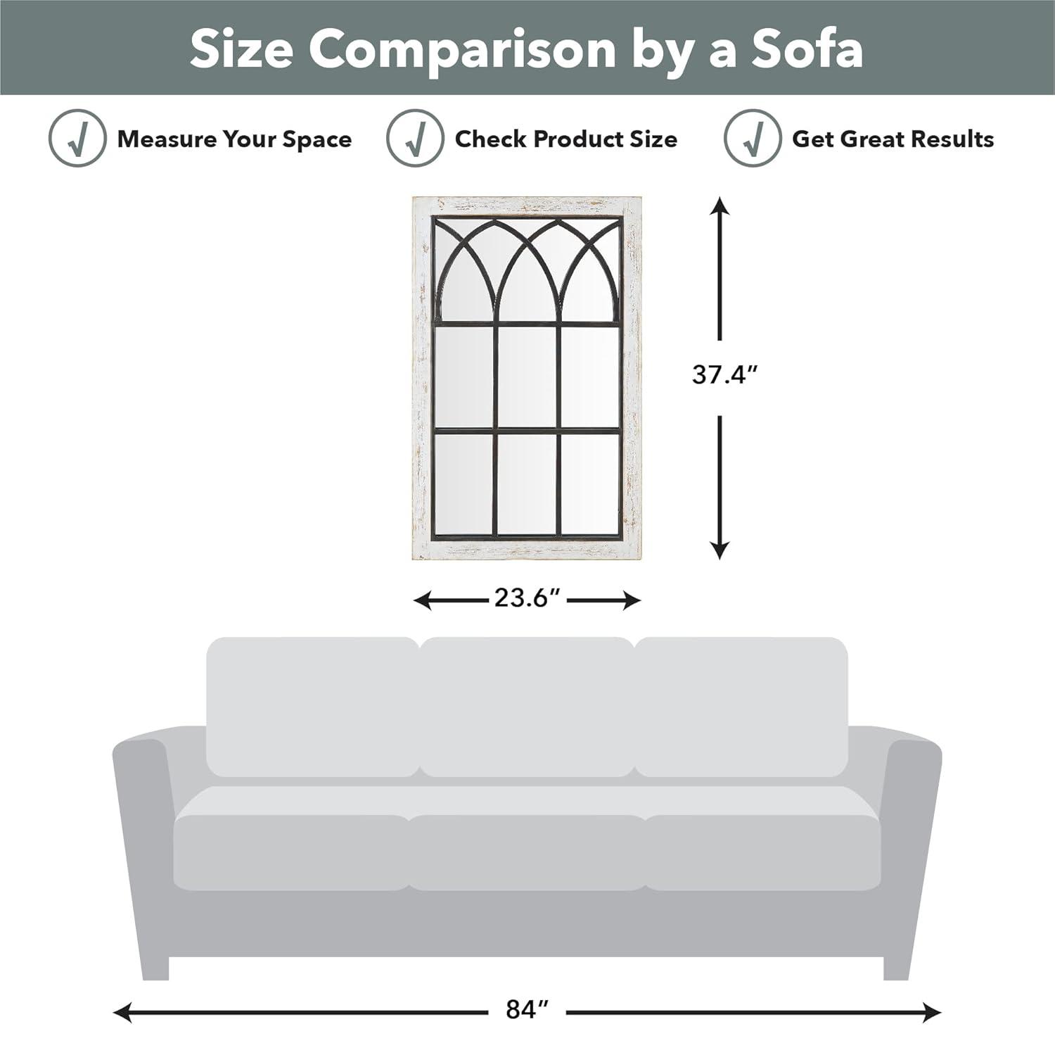 FirsTime & Co. White Vista Arch Wall Mirror, Farmhouse, Rectangular, 23.6 x 1.25 x 37.4 in