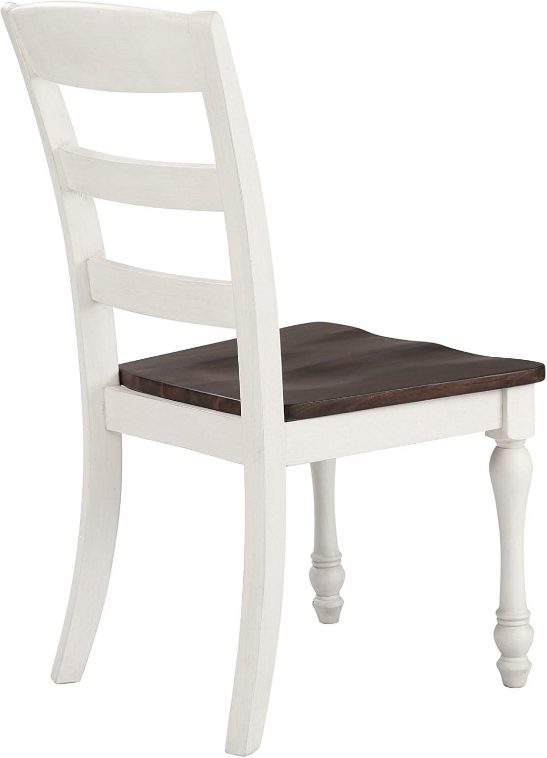 Madelyn High Ladderback White Wood Side Chair