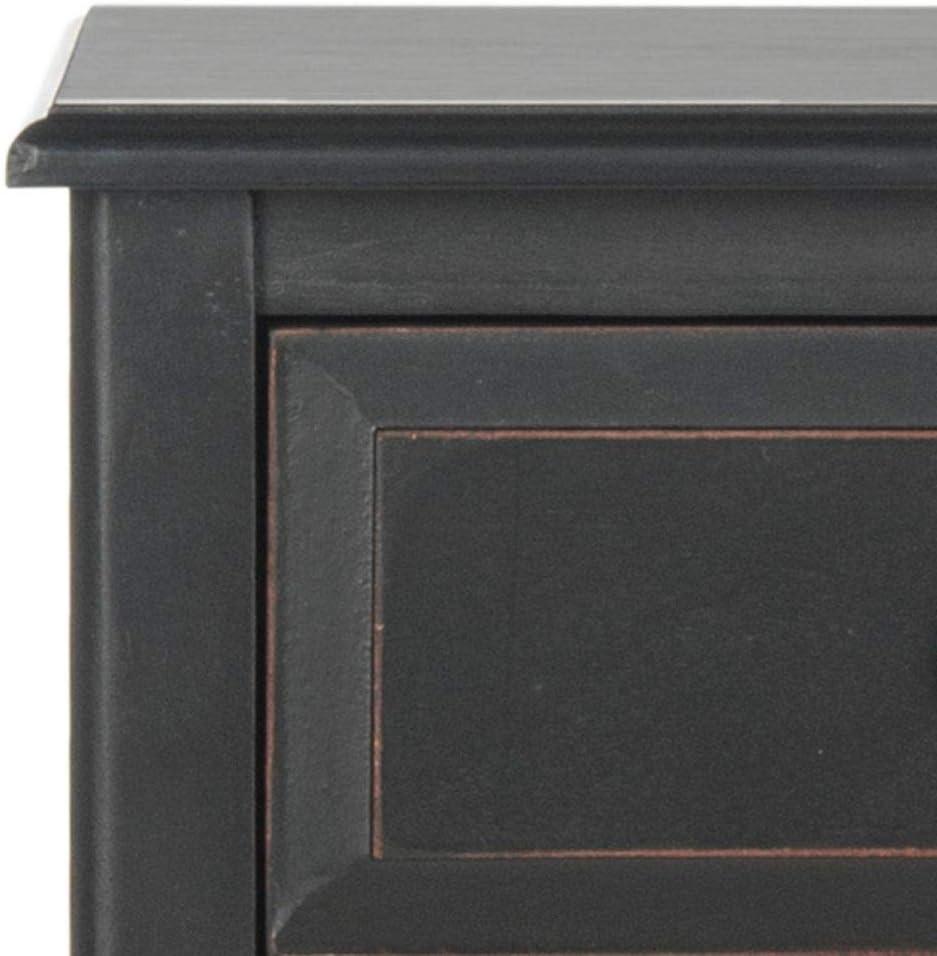 Everly Drawer Side Table - Black - Safavieh.