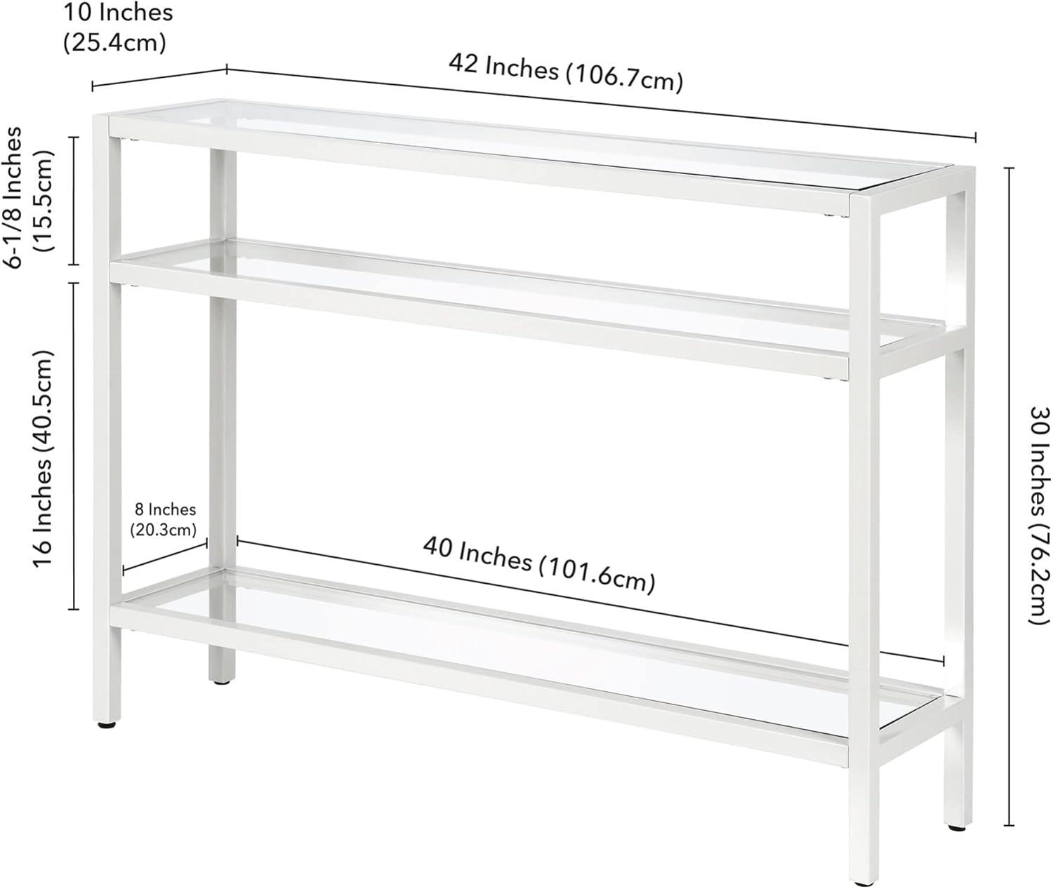 Evelyn&Zoe Sivil 42" Wide Rectangular Console Table, White