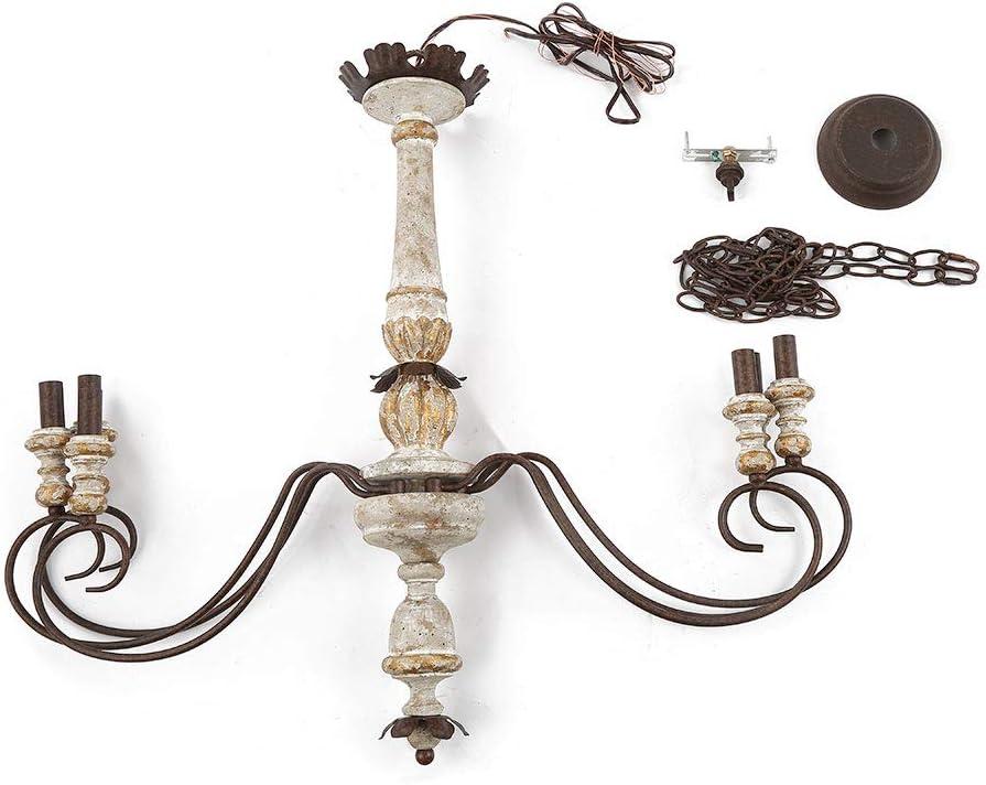 The Gray Barn French Country 6-Light Wood Chandelier Classic Farmhouse Lights - 31.1" D x 28" H