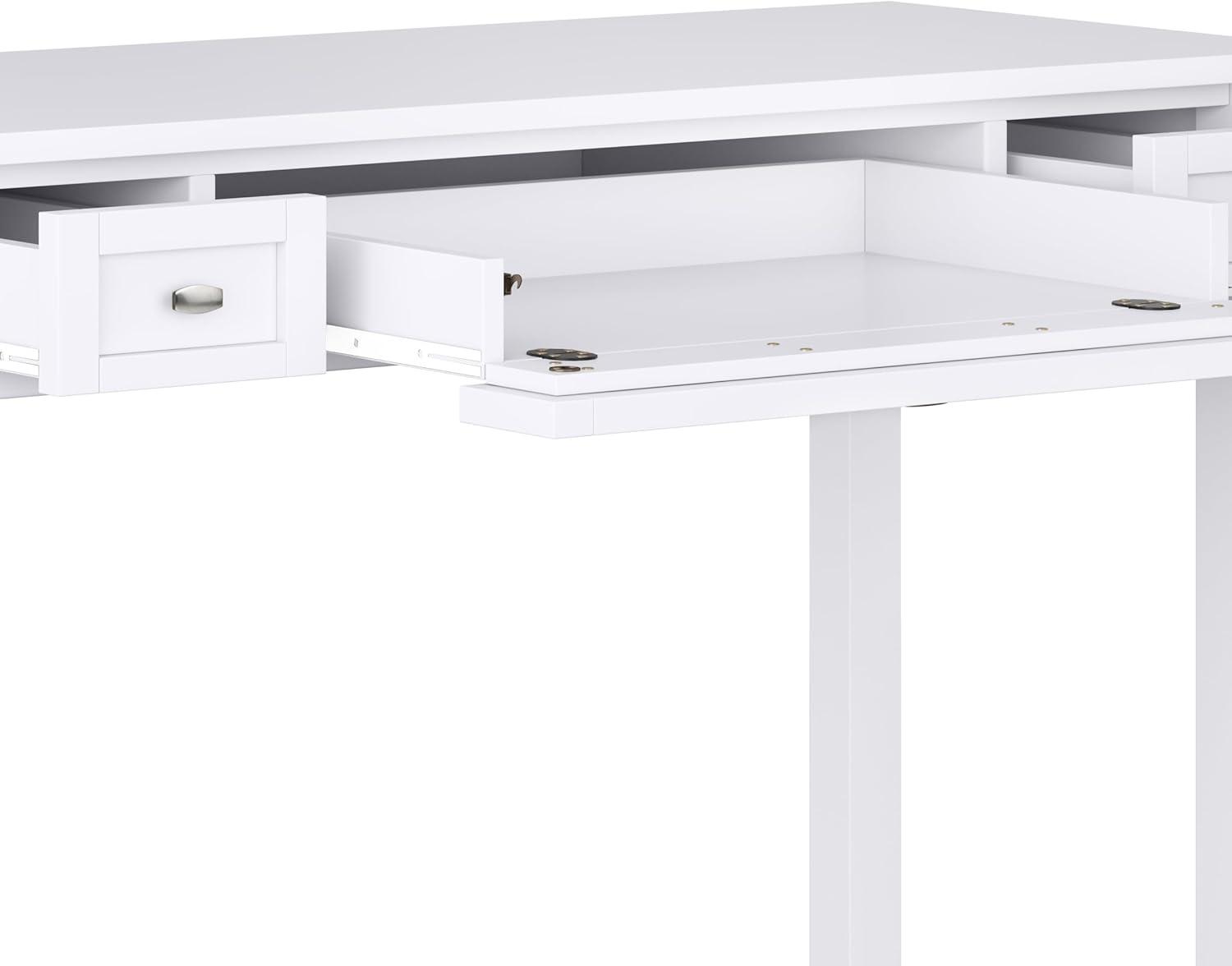 Simpli Home Warm Shaker 48" Solid Wood Writing Desk in White