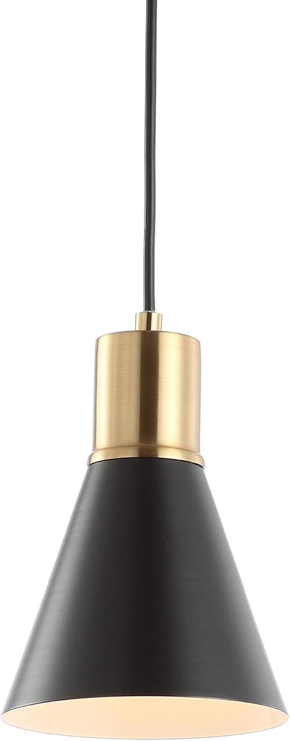 Apollo 6" Black and Brass Gold LED Pendant Light