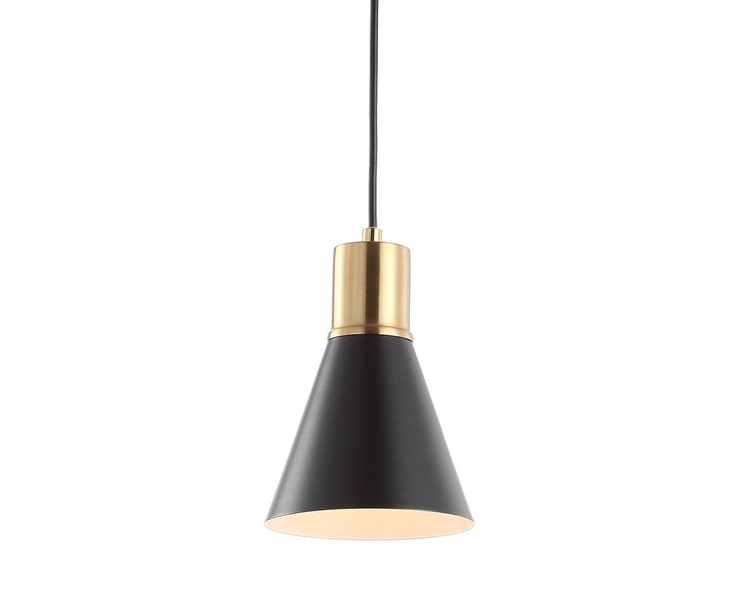 Apollo 6" Black and Brass Gold LED Pendant Light