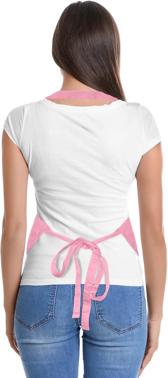 Dalix Waist Aprons Commercial Restaurant Home Bib Spun Poly Cotton Kitchen (3 Pockets) in Purple