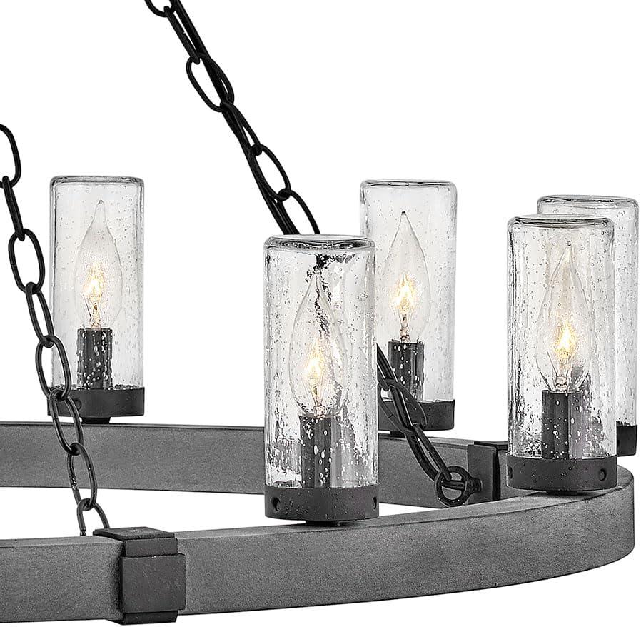 Sawyer 12-Light Single Tier Outdoor Rustic Chandelier
