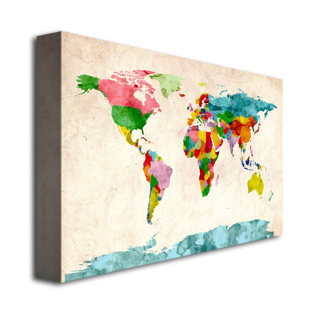 " Watercolor World Map " by Michael Tompsett