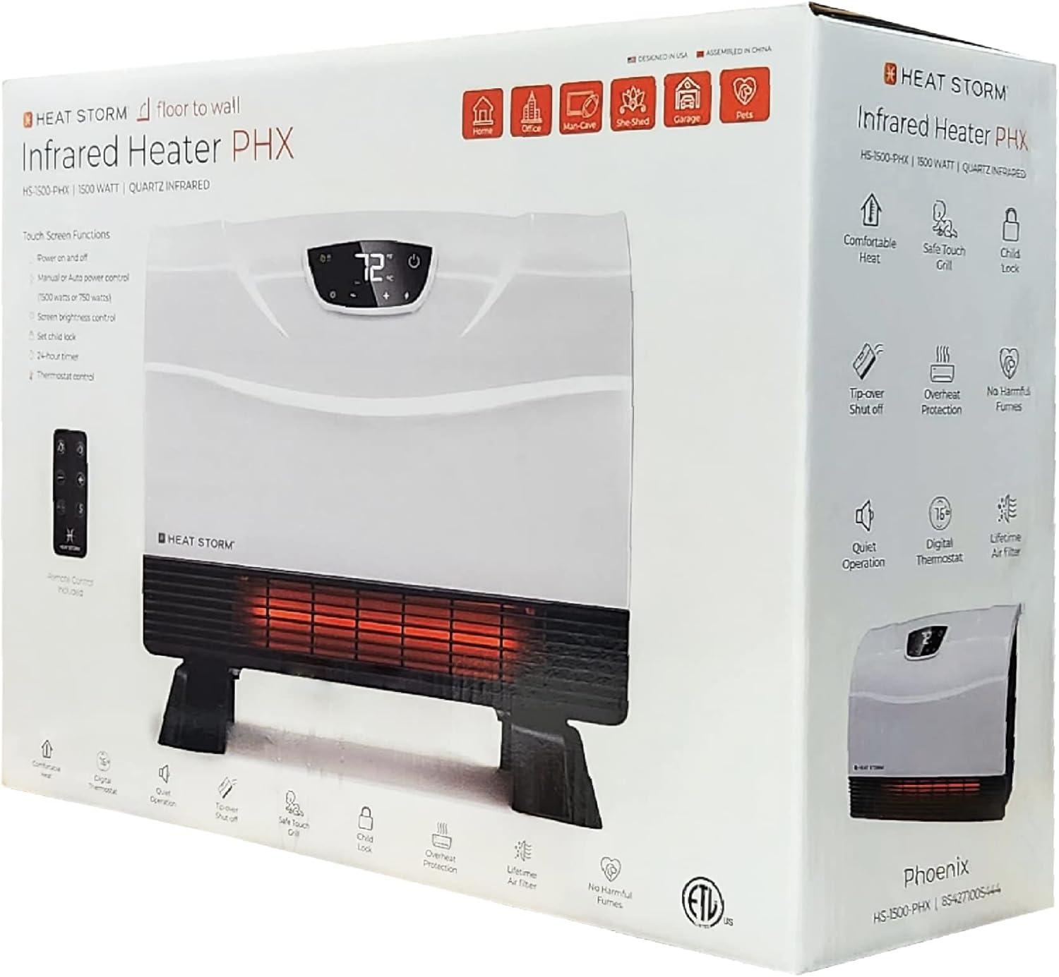 Heat Storm Heat Storm 1500 Watt Infrared WiFi enabled, wall mount  electric space heater with digital thermostat, remote - Smart Line