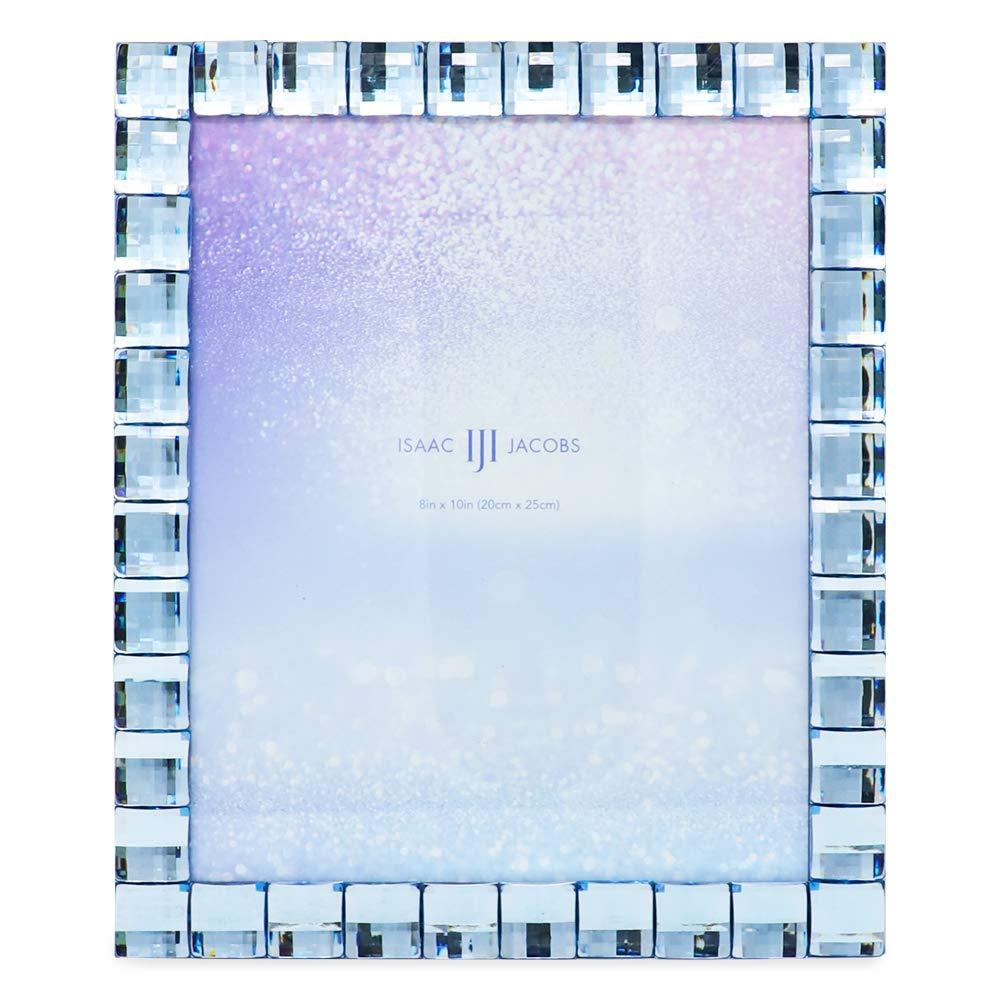 Isaac Jacobs Decorative Sparkling Light Blue Jewel Picture Frame, Photo Display & Home Décor 8x10