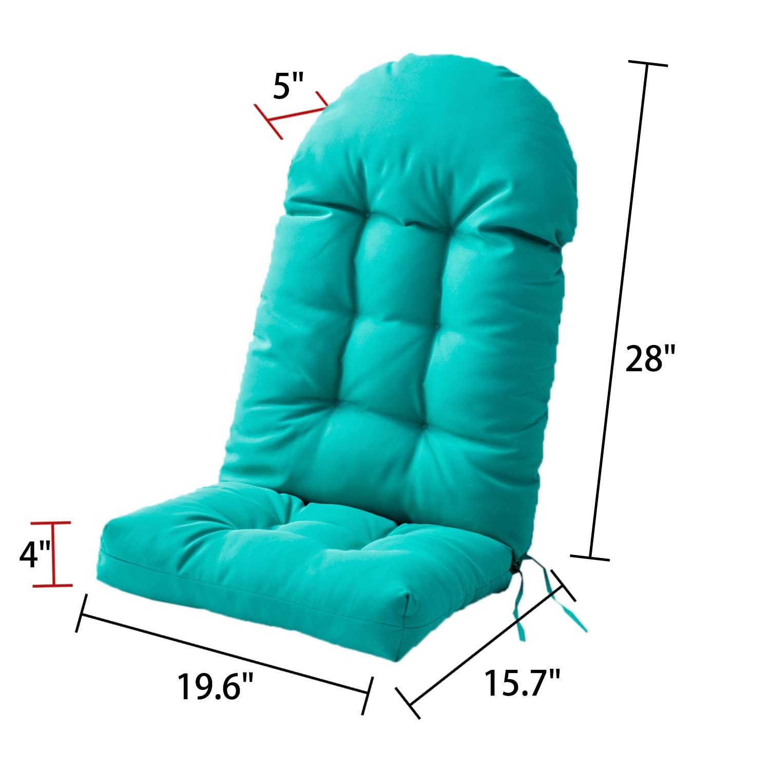 Enipate Weather Resistant Adirondack Chair Cushions High Back Indoor Outdoor Patio Tufted Lounge Cushion Seat Pads