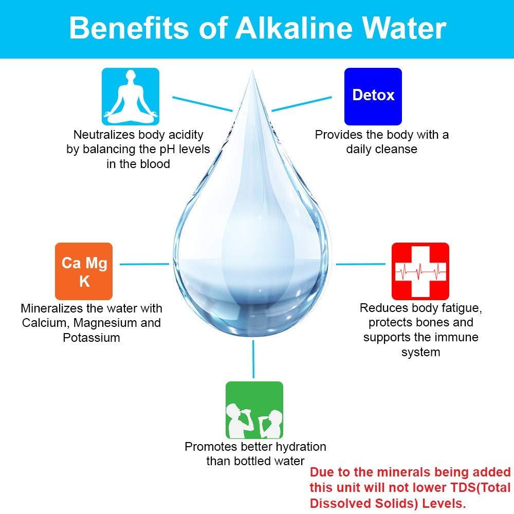 APEX EXPRT MR-2050 Dual Countertop Water Filter - Carbon and Mineral pH Alkaline, Easy Install Faucet - Reduces Heavy Metals, Bad Taste and Up to 99% of Chlorine (White)