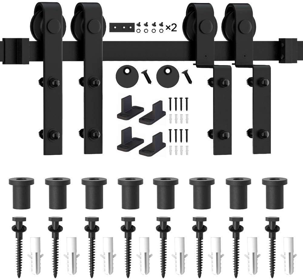 Lazio LAZ Single Bypass Double Door Barn Door Hardware Kit