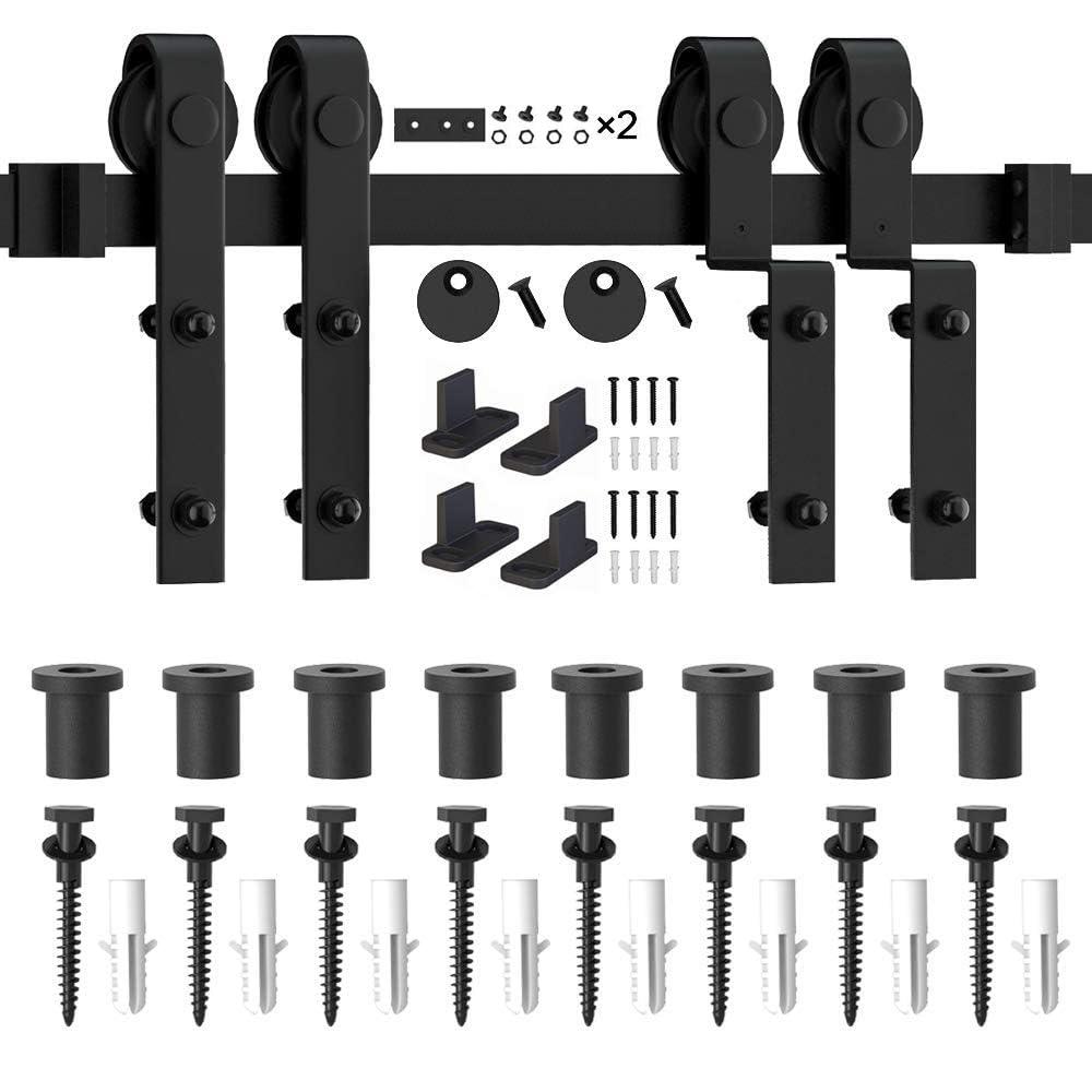 Lazio LAZ Single Bypass Double Door Barn Door Hardware Kit