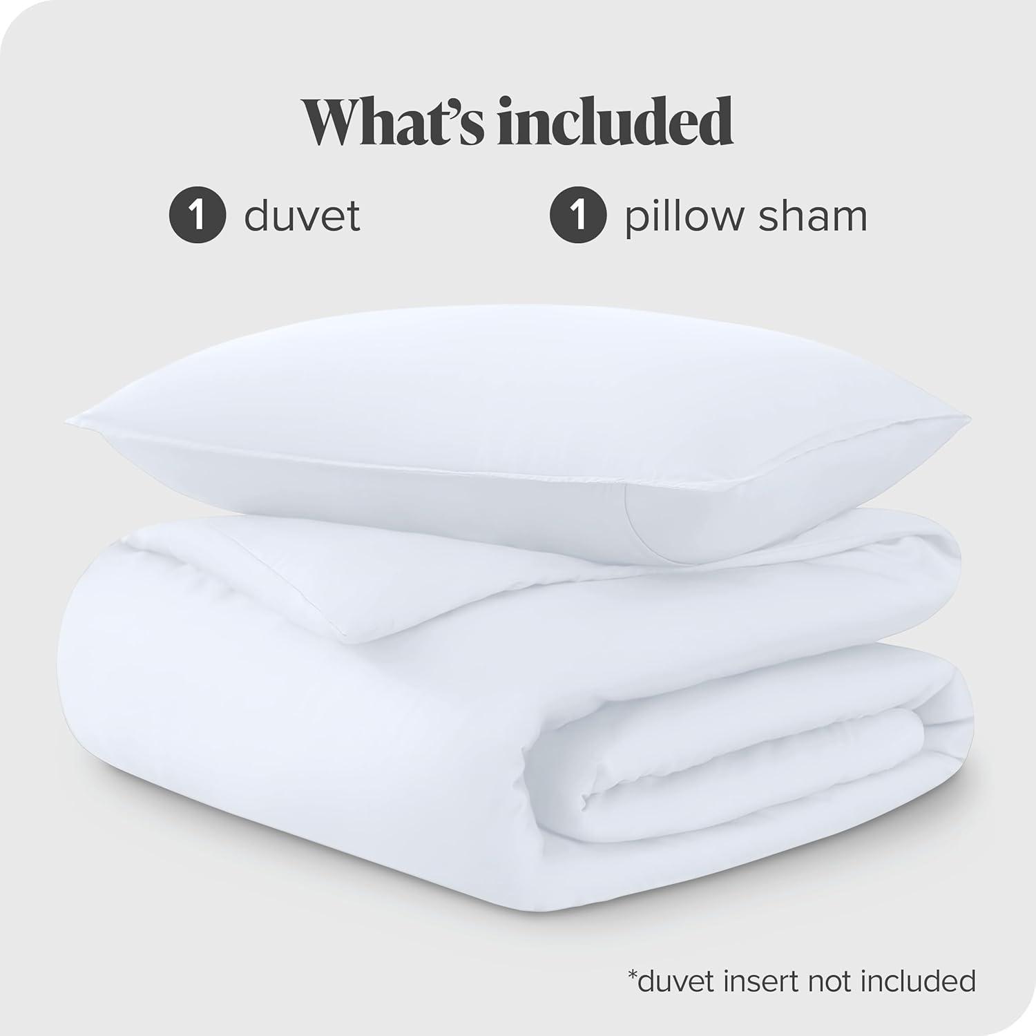 Twin/Twin XL White TENCEL™ Lyocell Duvet Cover Set by Bare Home