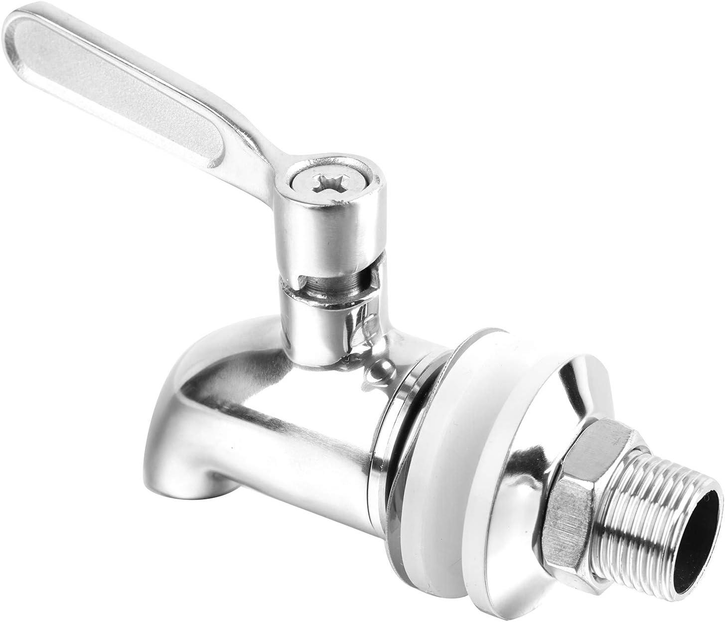 Polished Stainless Steel Beverage Dispenser Replacement Spigot Set