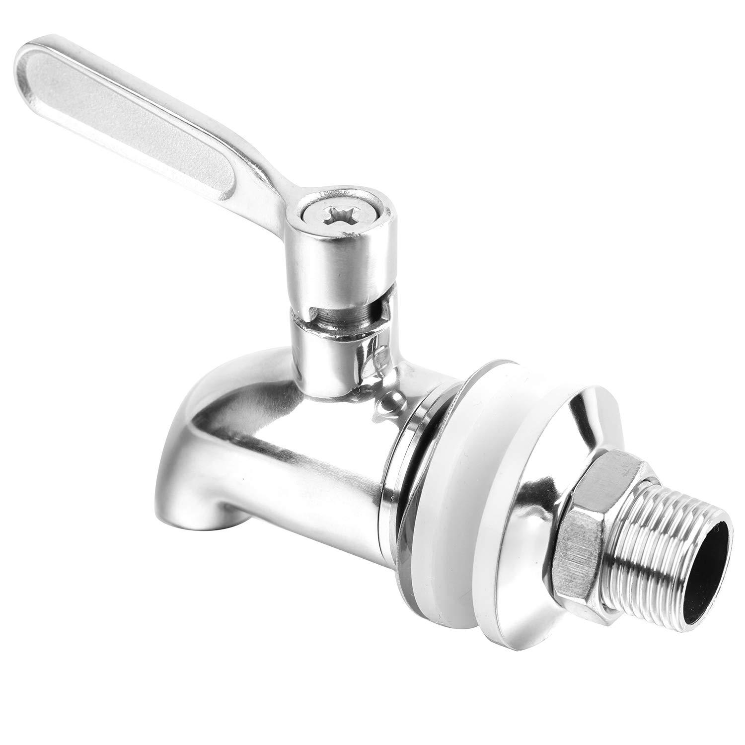Polished Stainless Steel Beverage Dispenser Replacement Spigot Set