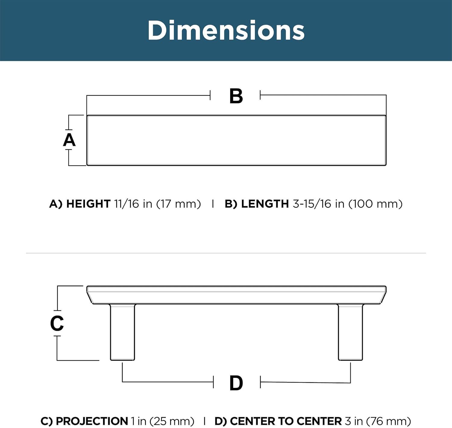 Franklin Brass Chamfered 3" Center Bar Pull Multipack (Set of 5)