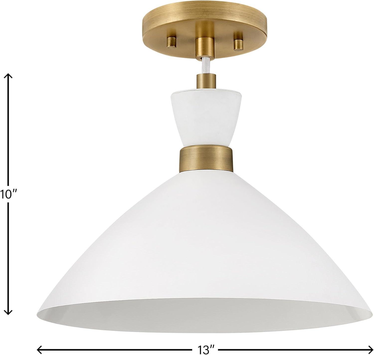 Lark Simon 1 - Light Pendant in  Matte White/Heritage Brass