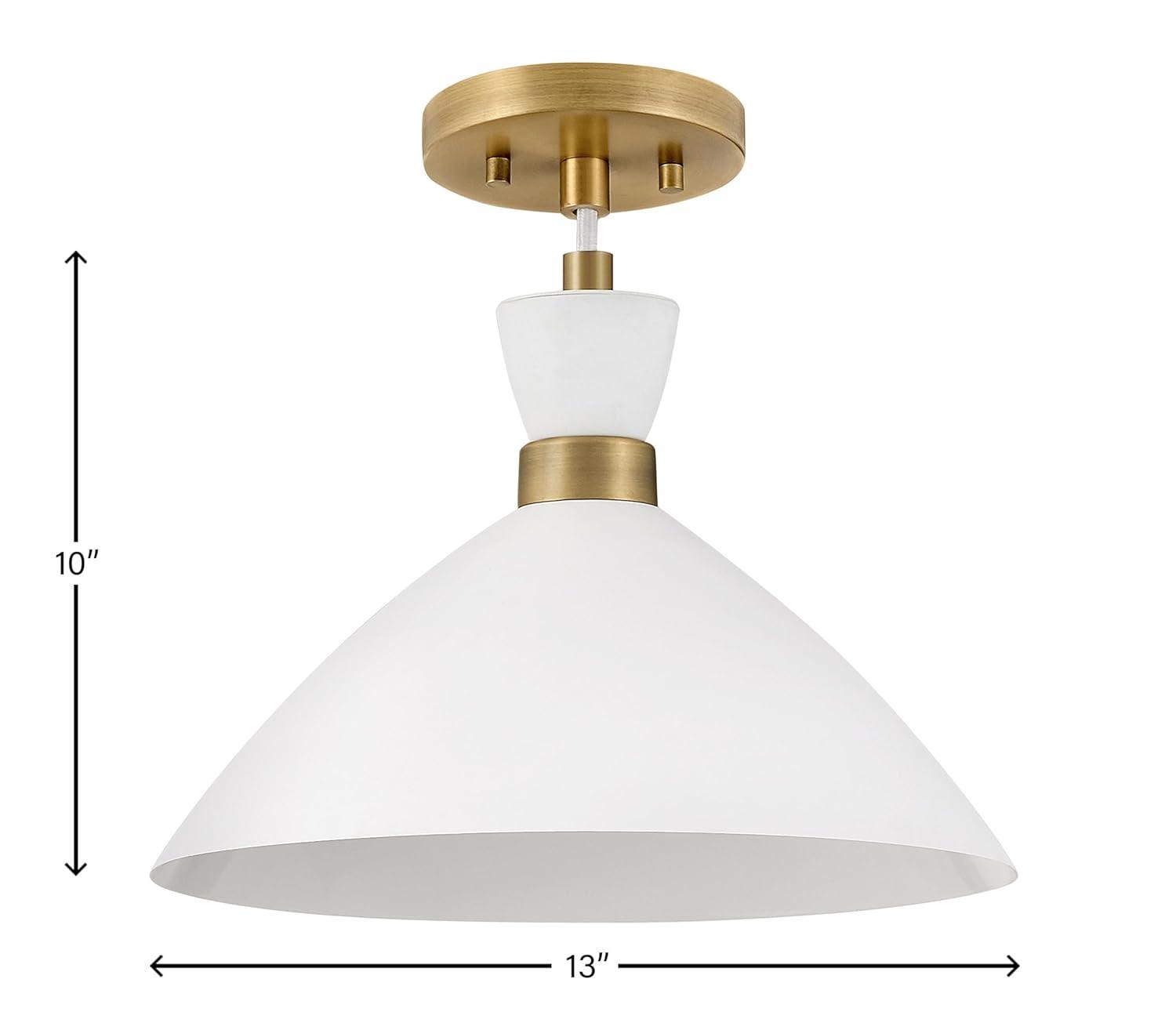 Lark Simon 1 - Light Pendant in  Matte White/Heritage Brass